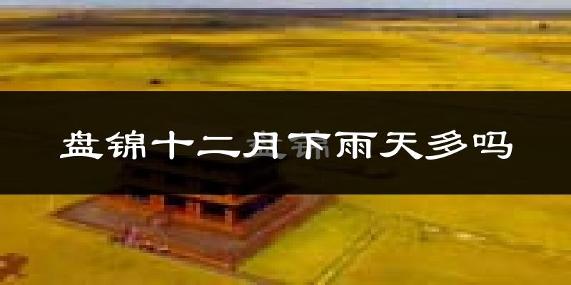 盘锦十二月下雨天多吗?盘锦12月份降雨量多少?